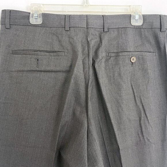 BOSS Hugo Boss Gray Single Pleated Wool Men's Dress Pants (36R) - Picture 2 of 6
